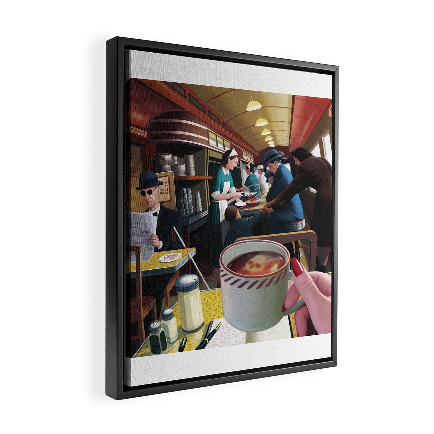Blue Plate Special by Jeff Lee Johnson Framed Canvas Print Gallery Image 2