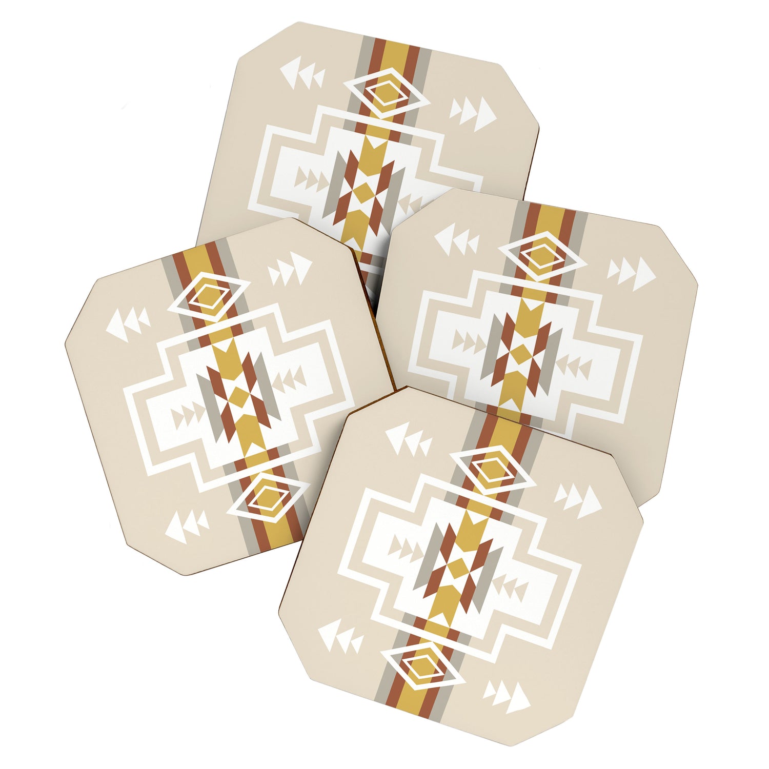 Aztec Stripes Beige Coaster Gallery Image 1