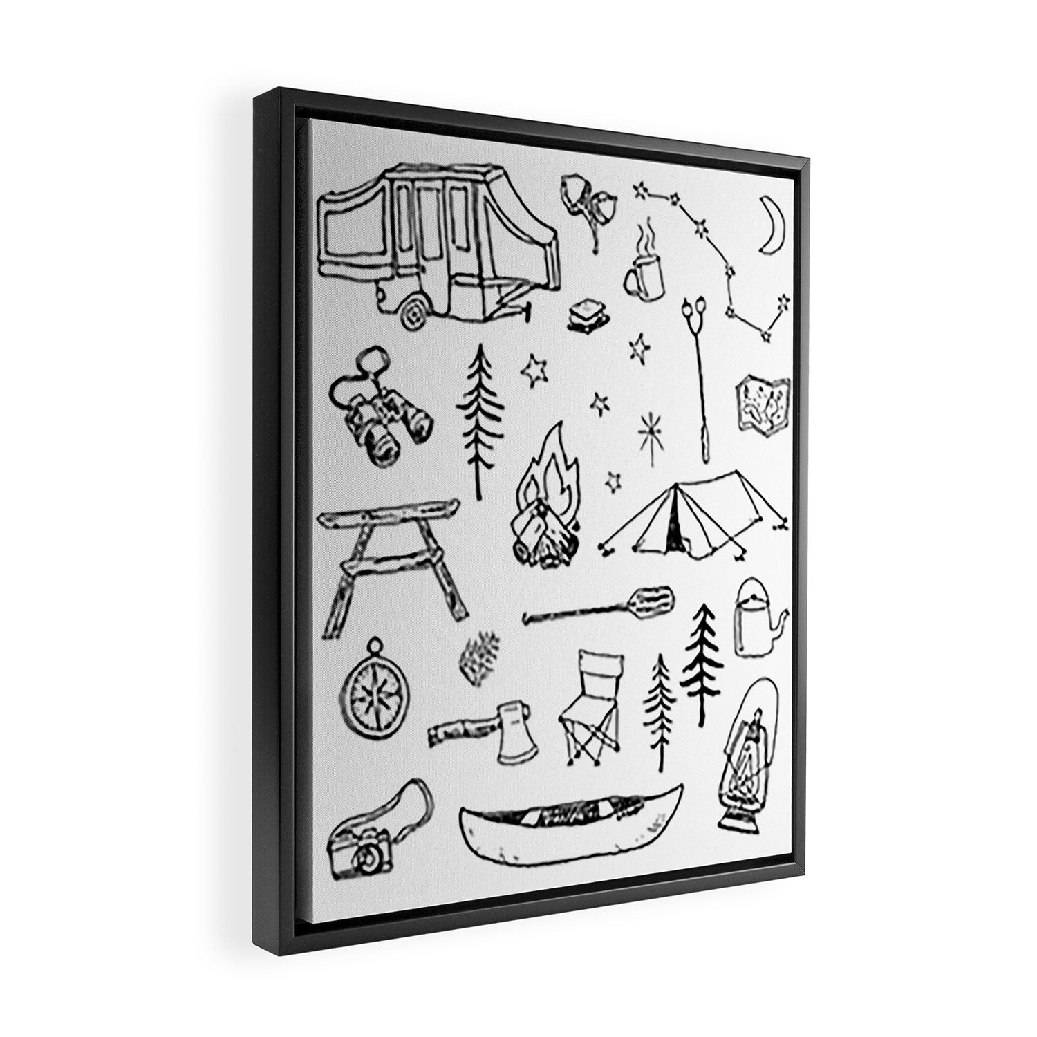 Simple Camping Framed Canvas Print Gallery Image 2