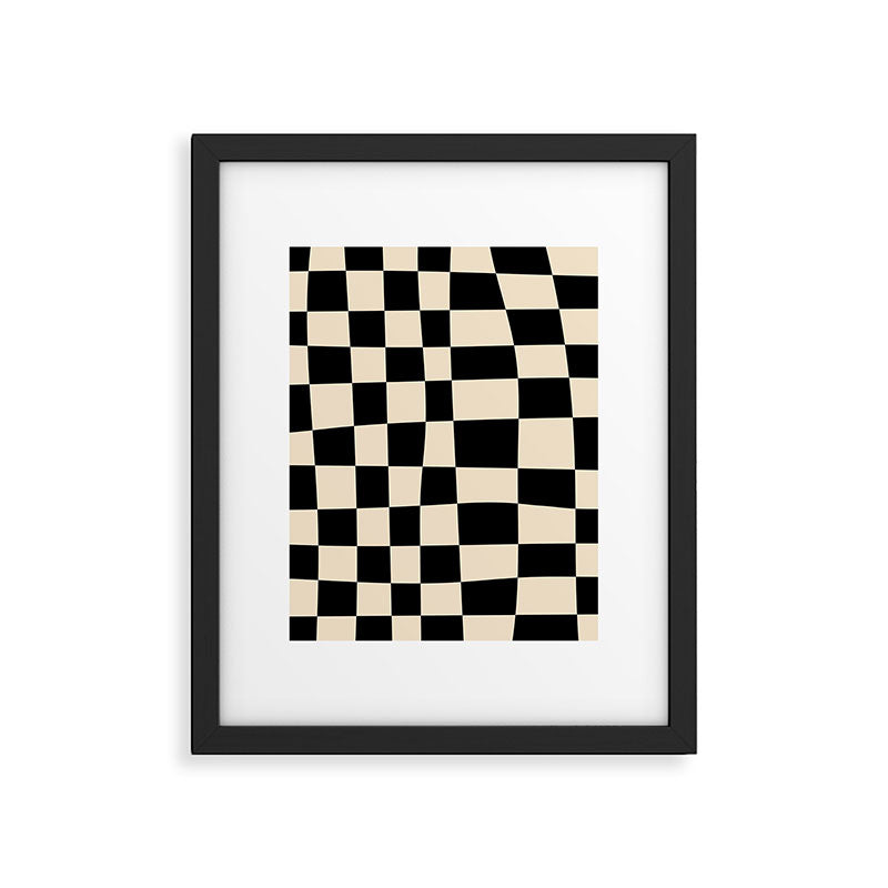 Abstract Checkerboard black Framed Art Print Gallery Image 6