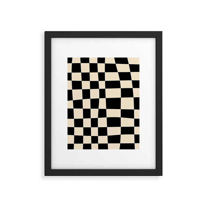 Abstract Checkerboard black Framed Art Print Gallery Image 1