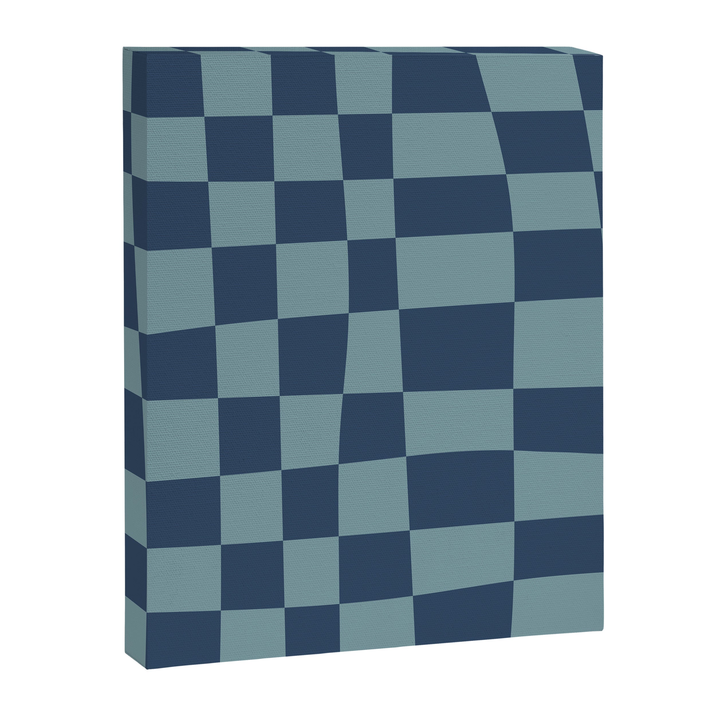 Abstract Checkerboard plaid pattern navy blue  Canvas Print Gallery Image 8