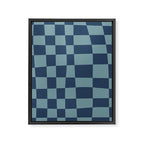 Abstract Checkerboard plaid pattern navy blue  Framed Canvas Print Gallery Image 8
