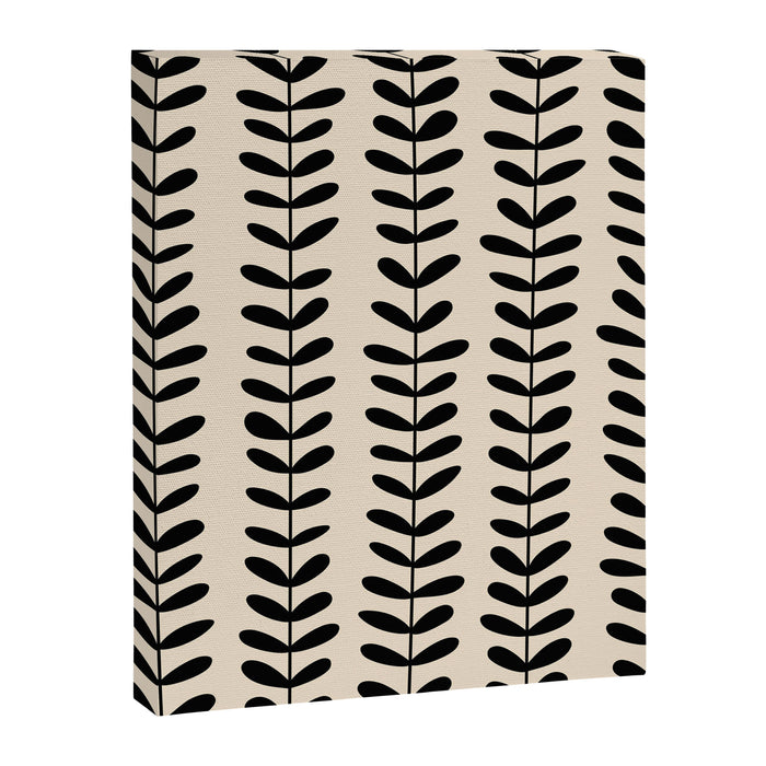 Abstract Leaves black pattern Canvas Print Gallery Image 1
