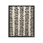 Abstract Leaves black pattern Framed Canvas Print Gallery Image 8