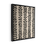 Abstract Leaves black pattern Framed Canvas Print Gallery Image 2