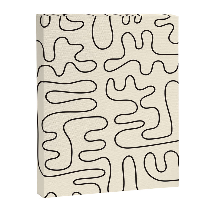 Abstract Lines 2 black and white Canvas Print Gallery Image 1