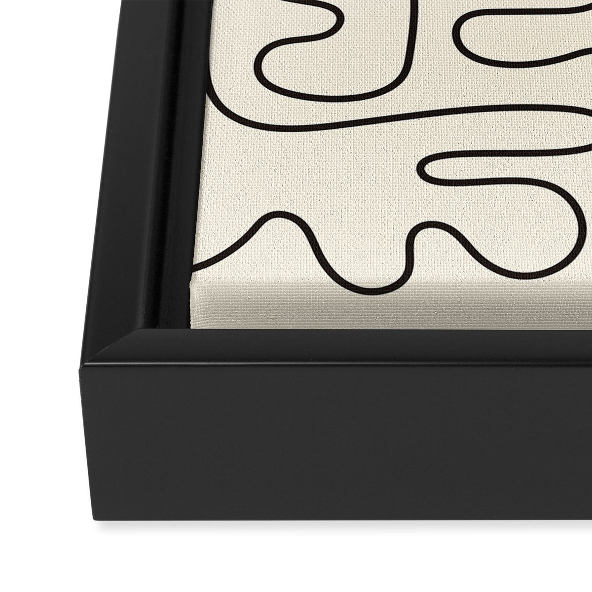 Abstract Lines 2 black and white Framed Canvas Print Gallery Image 3