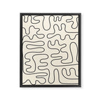 Abstract Lines 2 black and white Framed Canvas Print Gallery Image 8