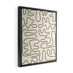 Abstract Lines 2 black and white Framed Canvas Print Gallery Image 2