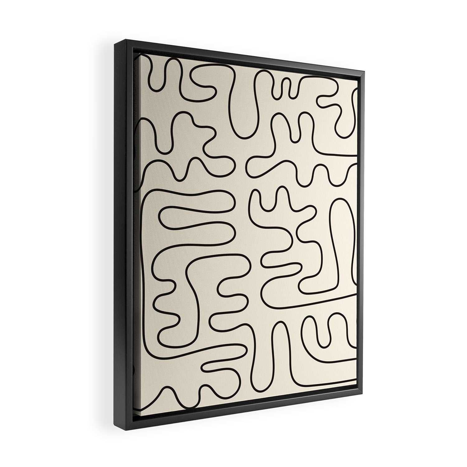 Abstract Lines 2 black and white Framed Canvas Print Gallery Image 2