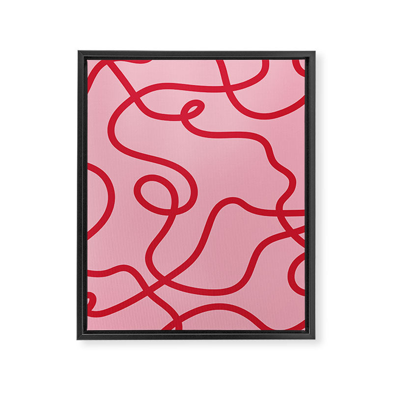 Abstract Lines pink and red Framed Canvas Print Gallery Image 8
