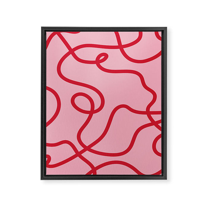 Abstract Lines pink and red Framed Canvas Print Gallery Image 1