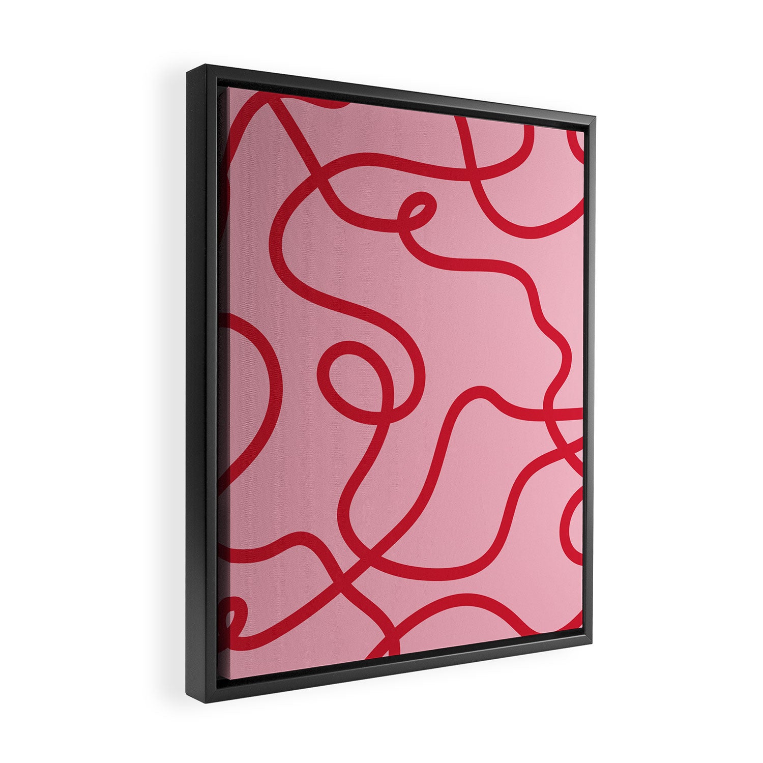 Abstract Lines pink and red Framed Canvas Print Gallery Image 2