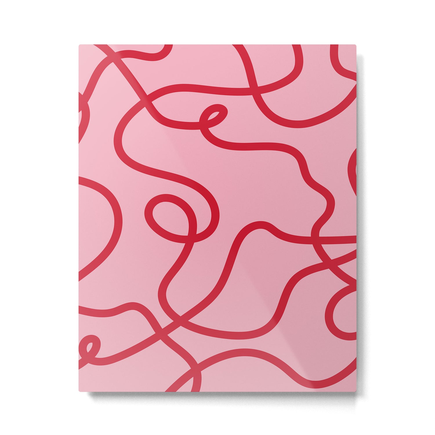 Abstract Lines pink and red Metal Print Gallery Image 6
