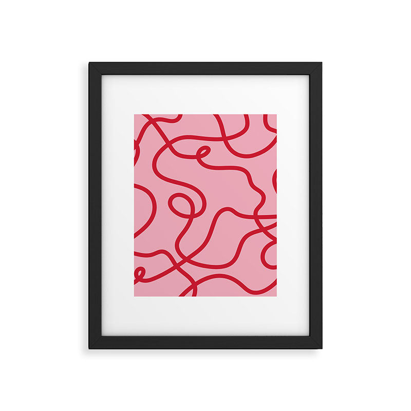 Abstract Lines pink and red Framed Art Print Gallery Image 6