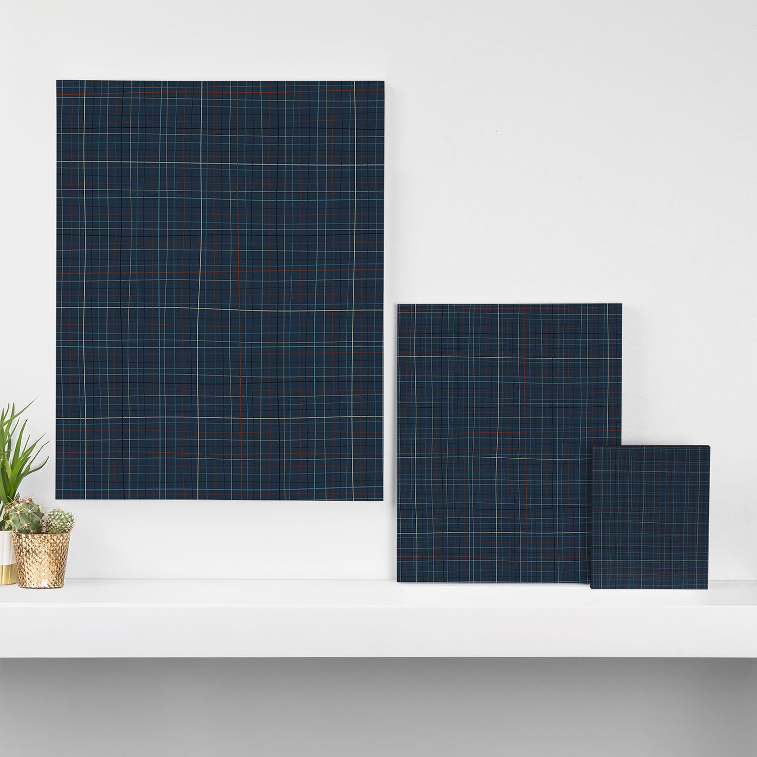 Abstract Plaid 2 blue Canvas Print Gallery Image 3