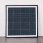 Abstract Plaid 2 blue Framed Art Print Square Gallery Image 1