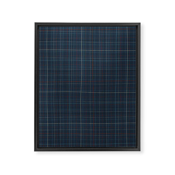 Abstract Plaid 2 blue Framed Canvas Print Gallery Image 1