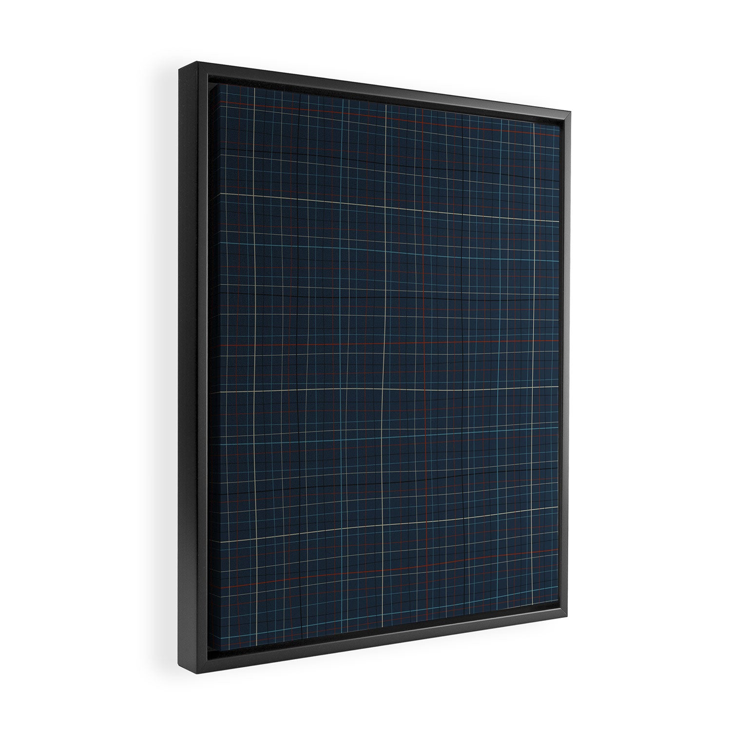 Abstract Plaid 2 blue Framed Canvas Print Gallery Image 2