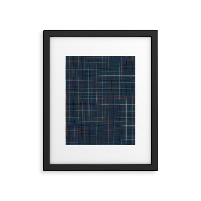 Abstract Plaid 2 blue Framed Art Print Gallery Image 6