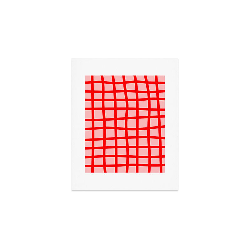 Abstract Plaid red Art Print Gallery Image 1