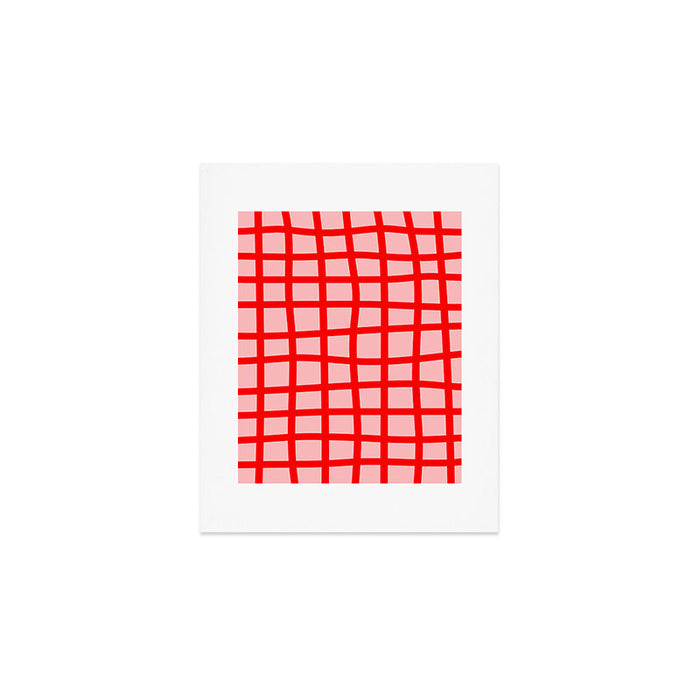 Abstract Plaid red Art Print Gallery Image 1