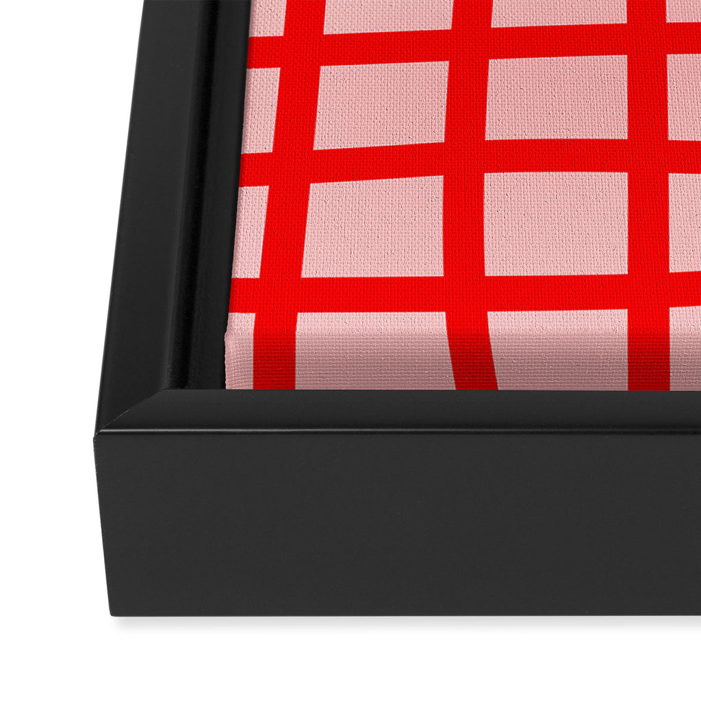 Abstract Plaid red Framed Canvas Print Gallery Image 3