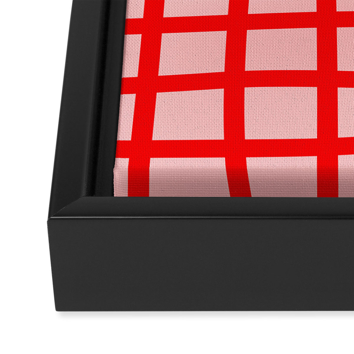 Abstract Plaid red Framed Canvas Print Gallery Image 3