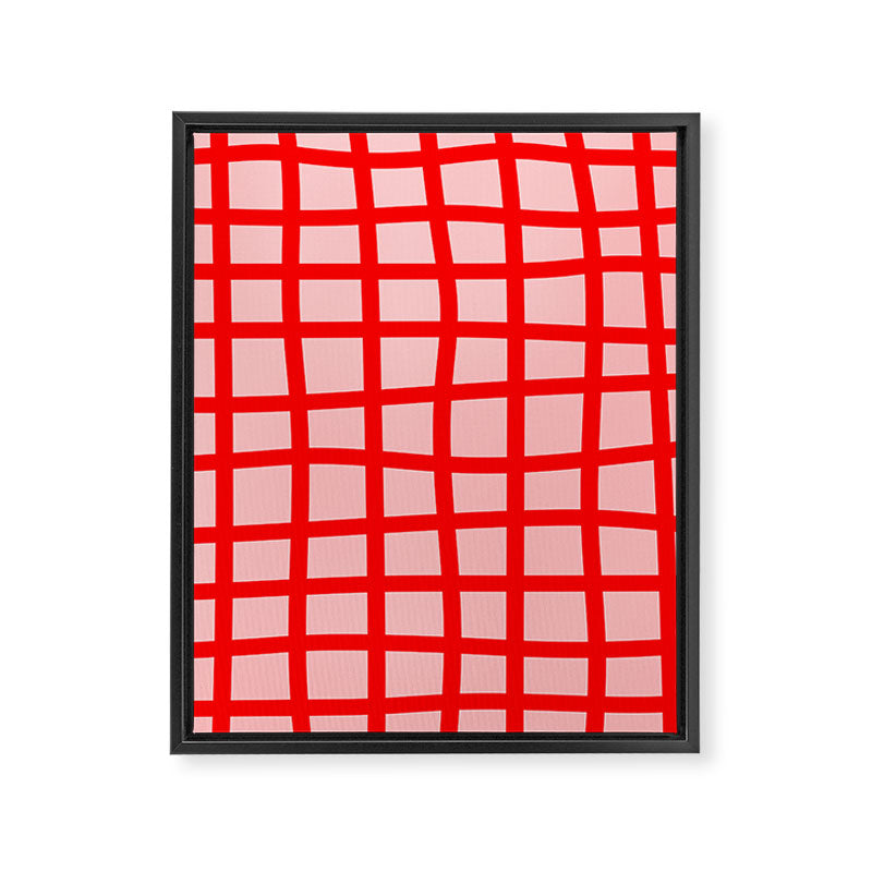 Abstract Plaid red Framed Canvas Print Gallery Image 8