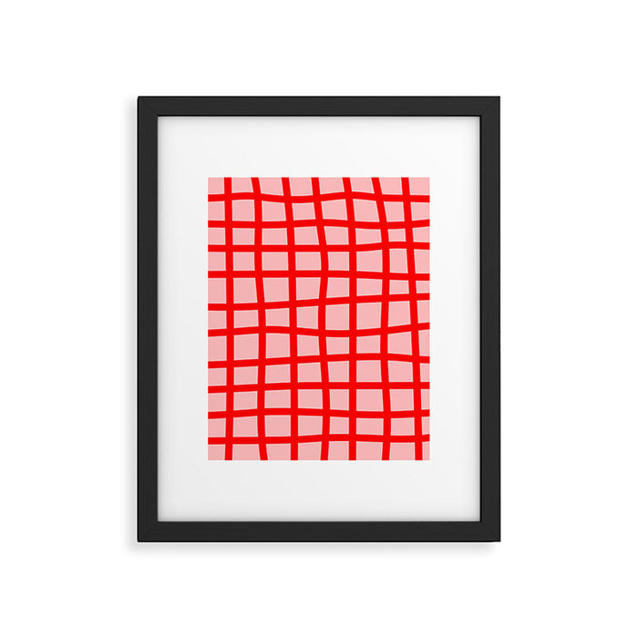 Abstract Plaid red Framed Art Print Gallery Image 1