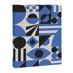 Bauhaus Mid Century Abstract Shapes black and blue  Canvas Print Gallery Image 8