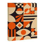Bauhaus Mid Century Abstract Shapes black and orange  Canvas Print Gallery Image 8