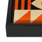 Bauhaus Mid Century Abstract Shapes black and orange  Framed Canvas Print Gallery Image 3