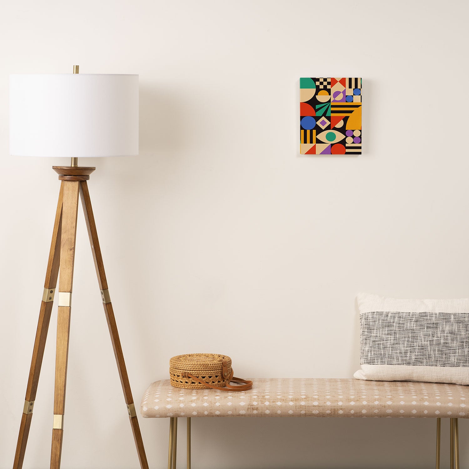 Bauhaus Mid Century Abstract Shapes colorful Canvas Print Gallery Image 2