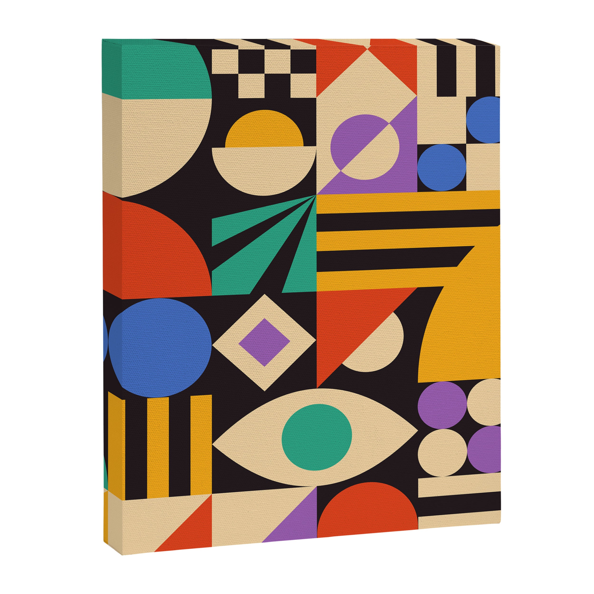 Bauhaus Mid Century Abstract Shapes colorful Canvas Print Gallery Image 8
