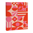 Bauhaus Mid Century Abstract Shapes red and pink Canvas Print Gallery Image 8
