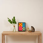 Blocks of Mixed Checkered Colorful Plaids geometric pattern Framed Canvas Print Gallery Image 4