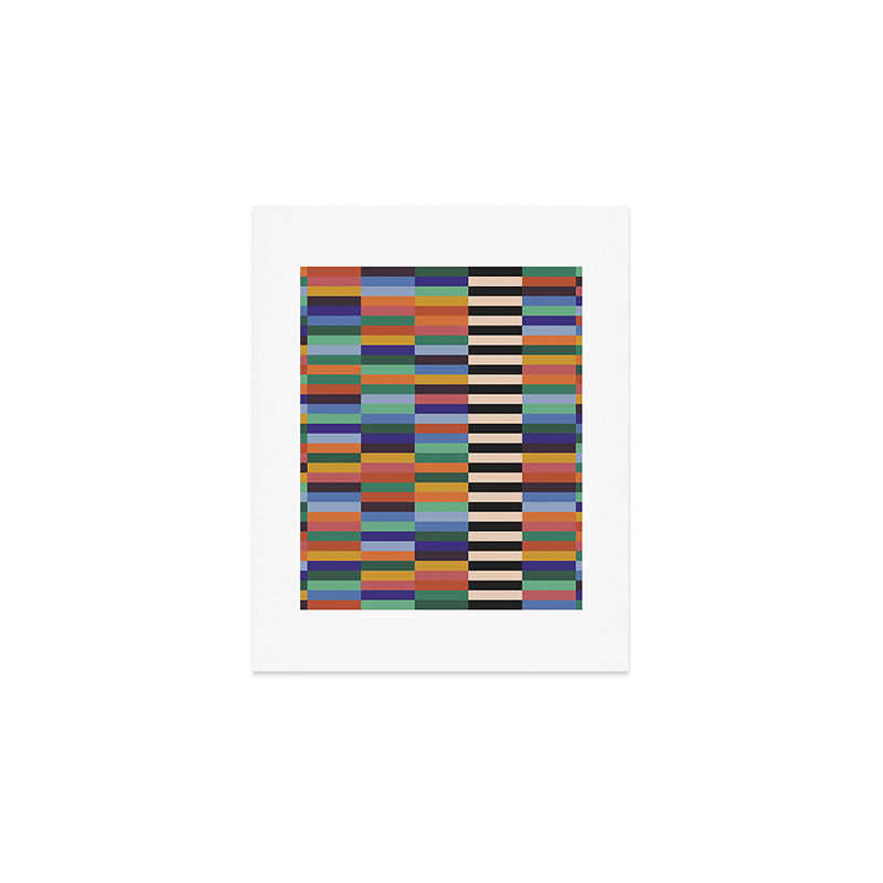 Colorful Abstract Irregular Stripes  Art Print Gallery Image 1