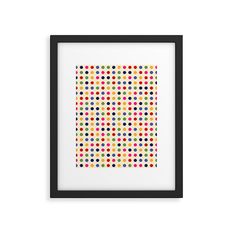 Colorful Polka Dots pattern bright Framed Art Print Gallery Image 6