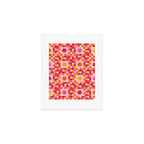 Colorful Quilt Plaid geometric pattern red and pink Art Print Gallery Image 1