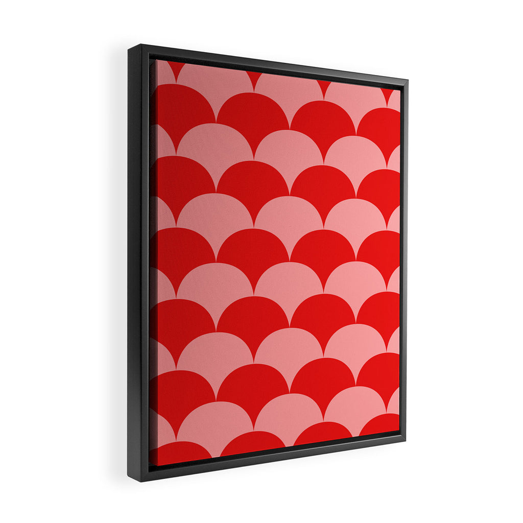 Deco Pattern pink and red Framed Canvas Print Gallery Image 2