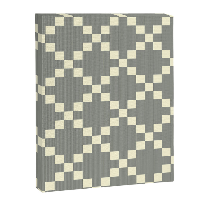 Diamond Quilted Plaid pattern black and white Canvas Print Gallery Image 1
