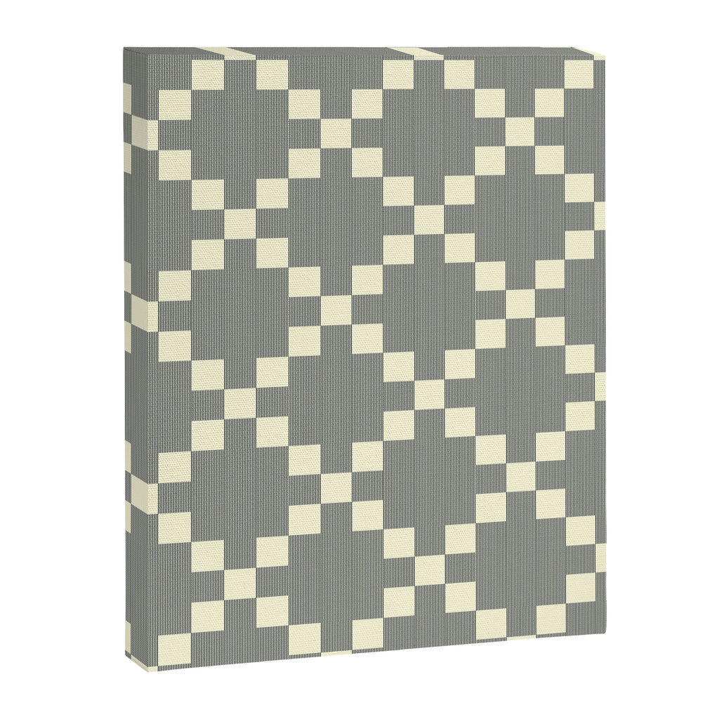 Diamond Quilted Plaid pattern black and white Canvas Print Gallery Image 8