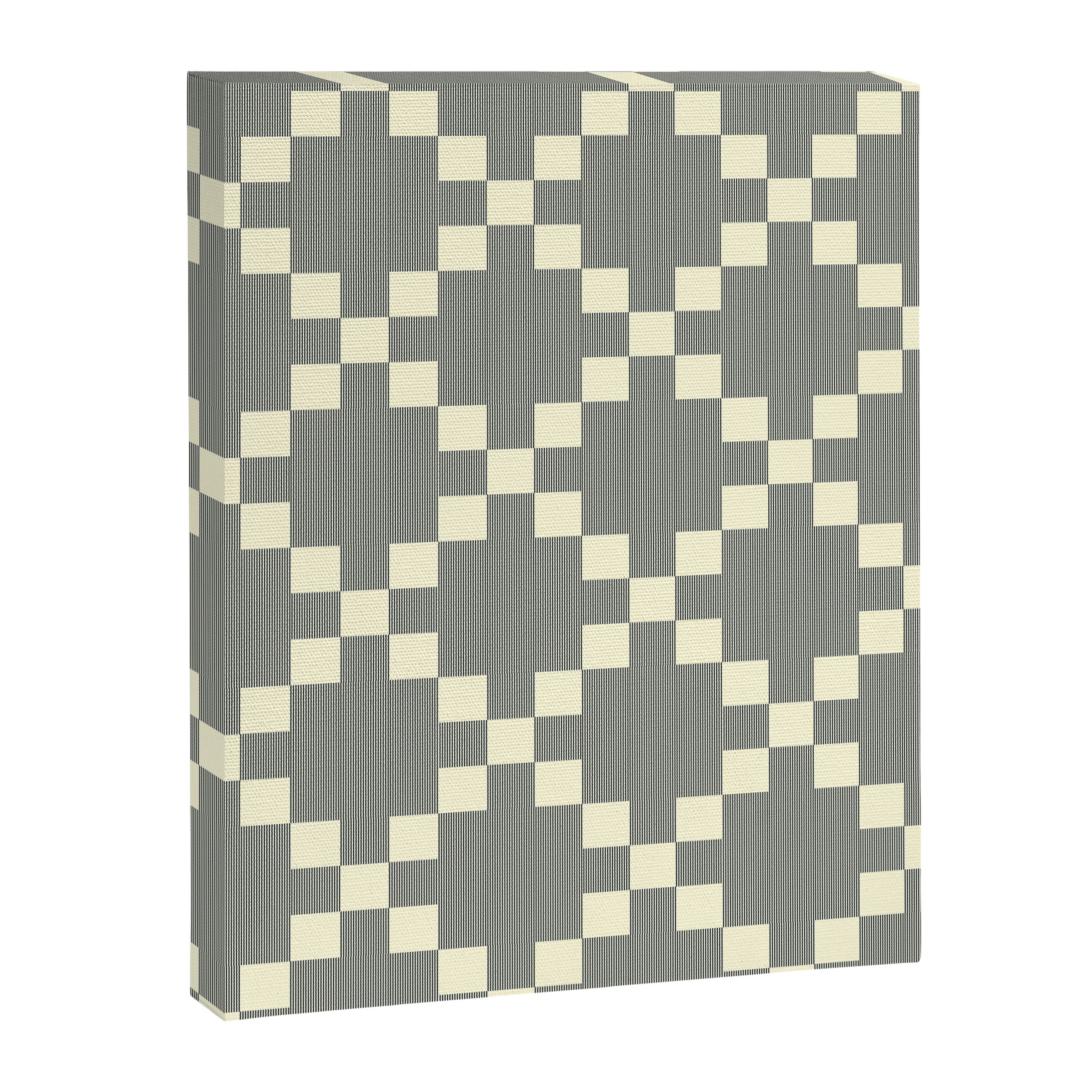 Diamond Quilted Plaid pattern black and white Canvas Print Gallery Image 8