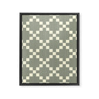 Diamond Quilted Plaid pattern black and white Framed Canvas Print Gallery Image 8