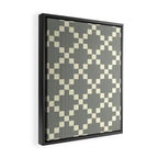 Diamond Quilted Plaid pattern black and white Framed Canvas Print Gallery Image 2