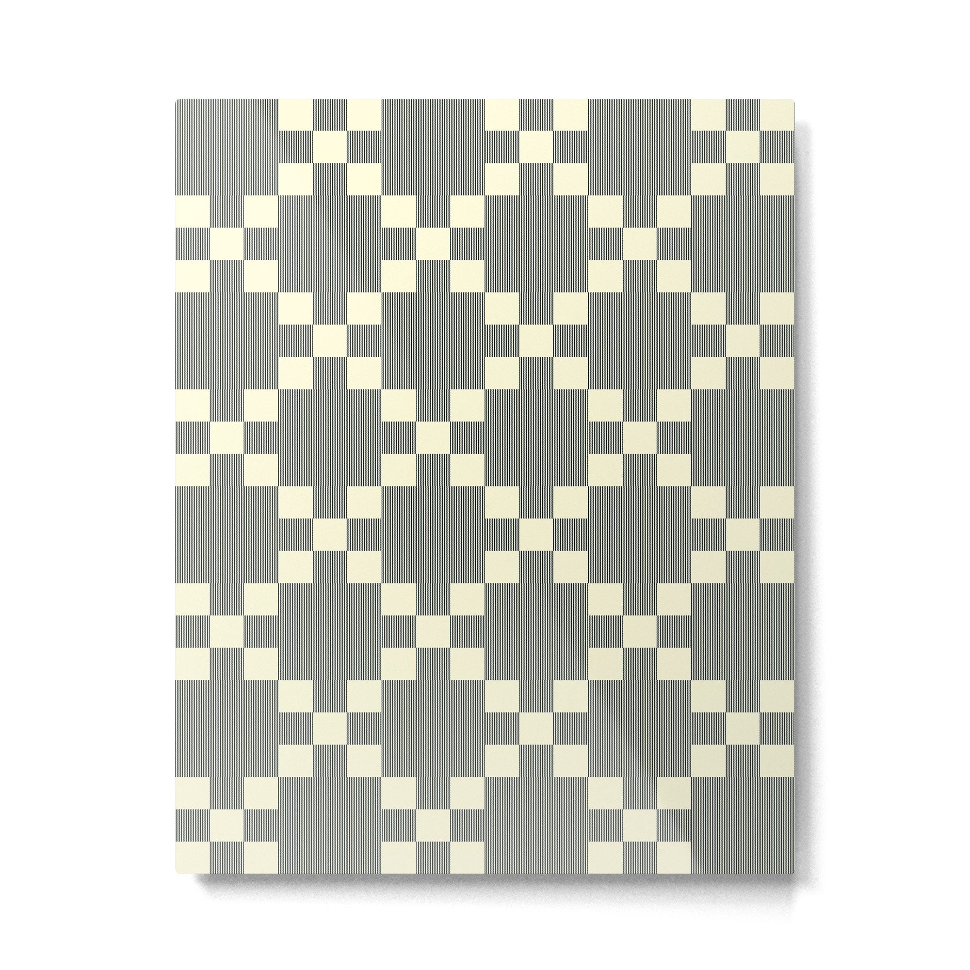 Diamond Quilted Plaid pattern black and white Metal Print Gallery Image 6