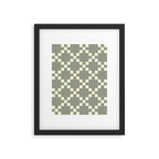 Diamond Quilted Plaid pattern black and white Framed Art Print Gallery Image 6