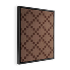 Diamond Quilted Plaid pattern brown Framed Canvas Print Gallery Image 2